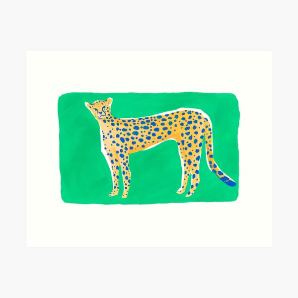 Leopard - Green Art Print