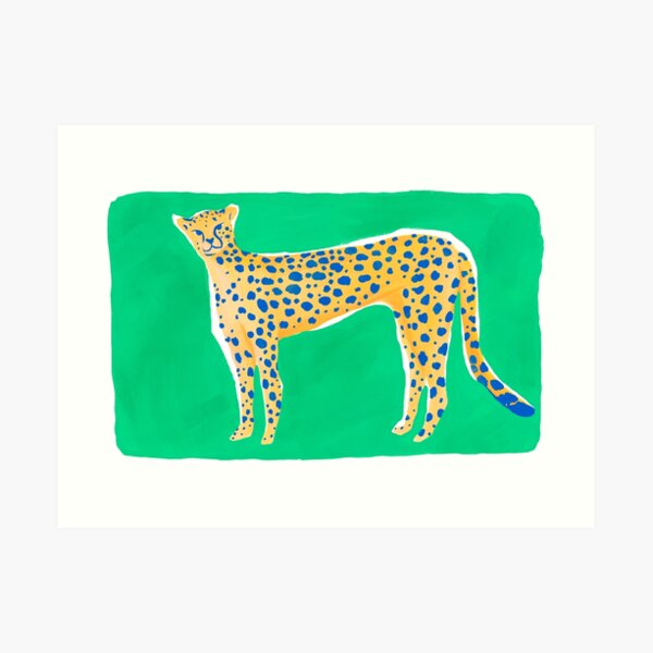 Leopard - Green Art Print