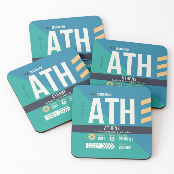 Item preview, Etiqueta de equipaje con código de aeropuerto de Atenas (ATH) designed and sold by SLAG-Creative.
