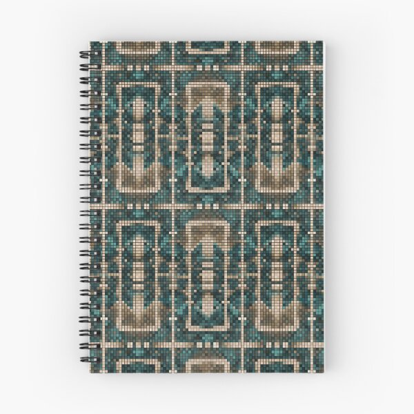 Item preview, Bamboo Pipe Teal Gold Geometric Pixel Pattern designed and sold by IPattern.