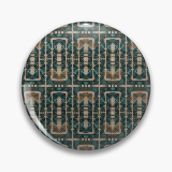 Item preview, Bamboo Pipe Teal Gold Geometric Pixel Pattern designed and sold by IPattern.