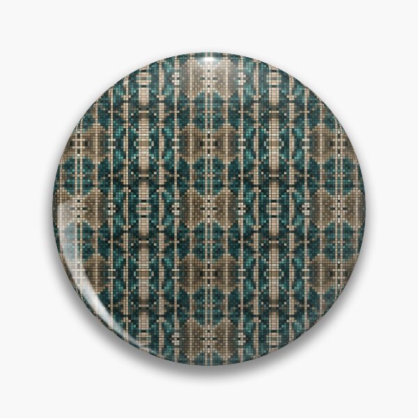 Item preview, Bamboo Pipe Butterfly Teal Gold Geometric Pixel Pattern designed and sold by IPattern.