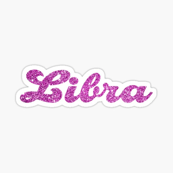 Libra - Pink Glitter Cute Font Sticker