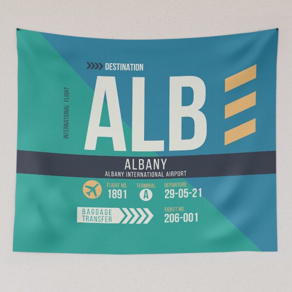 Artikelvorschau, Albany (ALB) Flughafencode Gepäckanhänger entworfen und verkauft von SLAG-Creative.