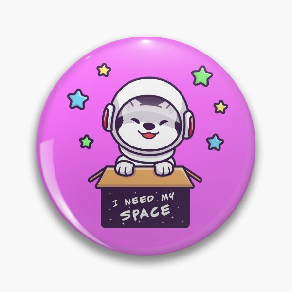 Item preview, "Necesito mi espacio" Astronauta japonés Akita (blanco) designed and sold by KaijuKennels.