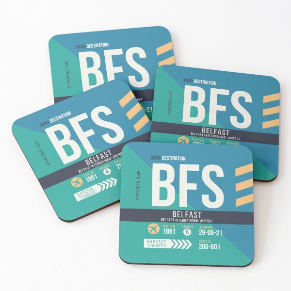 Item preview, Belfast (BFS) Airport Code Baggage Tag designed and sold by SLAG-Creative.