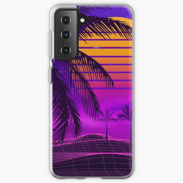 80s sunset synthwave Samsung Galaxy Soft Case