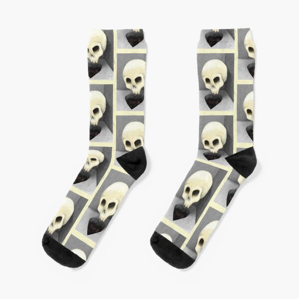 Falling in Love Skull BnW Calcetines