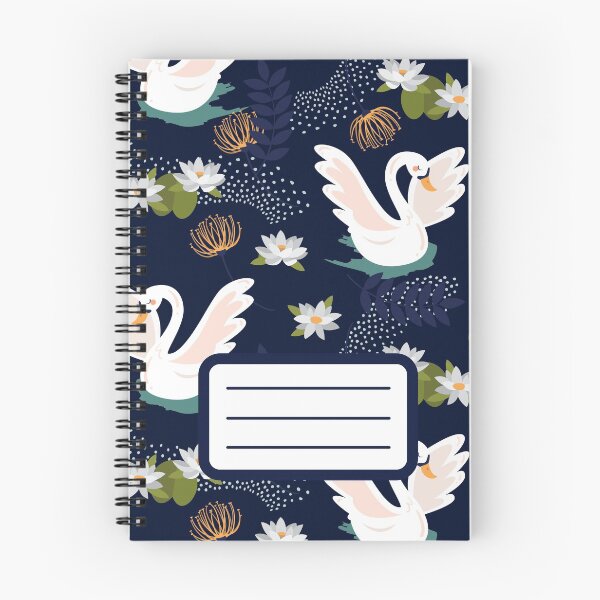Item preview, Elegant Swan Pattern Spiral Book with Name Slip (Elegant Swan Pattern Spiral Notebook with Name Slip) designed and sold by Mushrankhan.