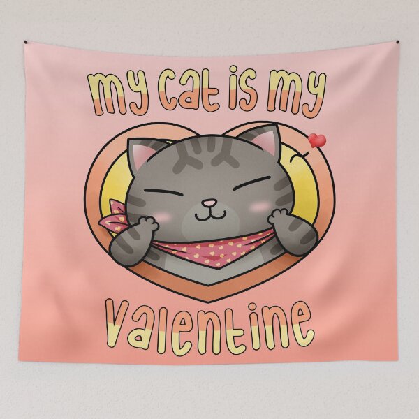 Item preview, My Cat is My Valentine Tabby Cat designed and sold by Takeda-art.