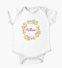 Willow lovely name and floral bouquet wreath One Piece - Short Sleeve