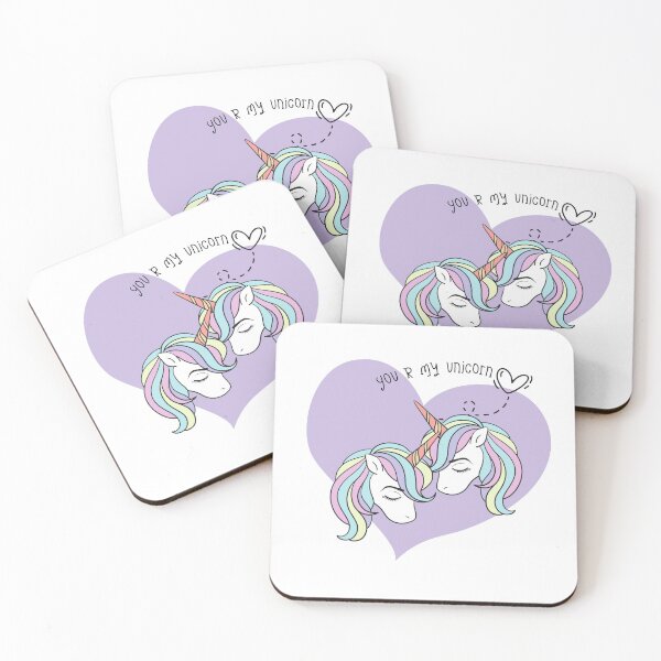 Item preview, Cute Unicorn Heart Mask / T-Shirt Mounted Print designed and sold by Mayri.