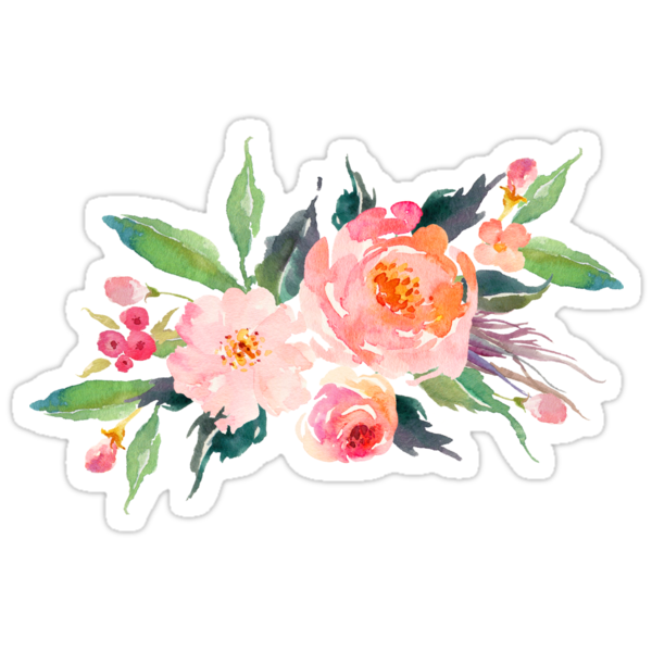 watercolor flower bouquet stickers by junkydotcom redbubble