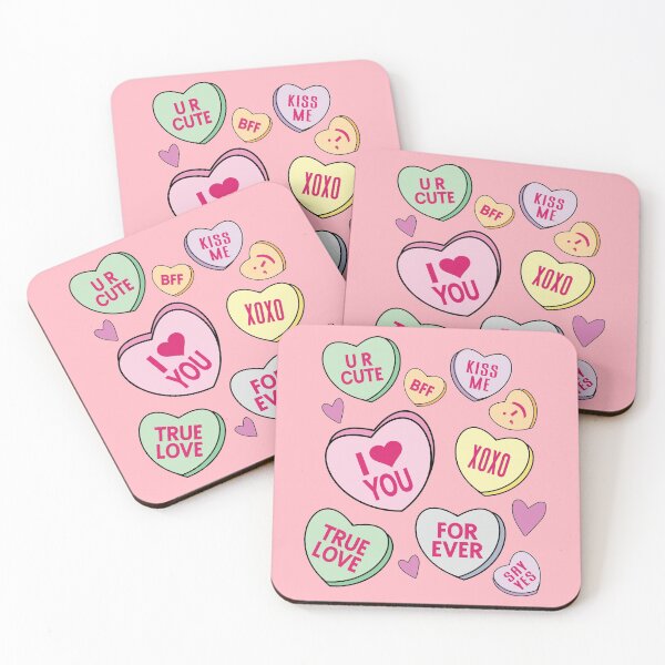 Item preview, Candy Hearts Valentine Conversation Hearts Valentines Day Cute Heart Love Pink Aesthetic Background designed and sold by clothesy7.