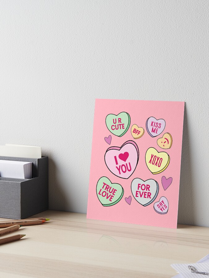 Classic Valentine's Day Candy Conversation Hearts Acrylic Print by