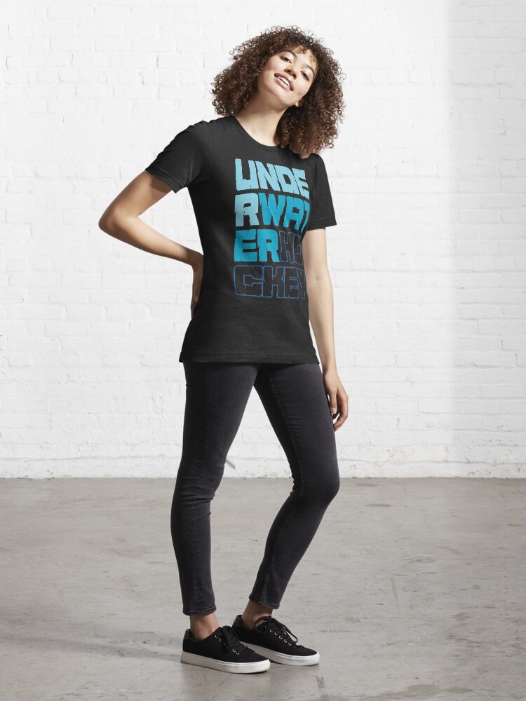 Alternate view of Underwater Hockey Words Essential T-Shirt