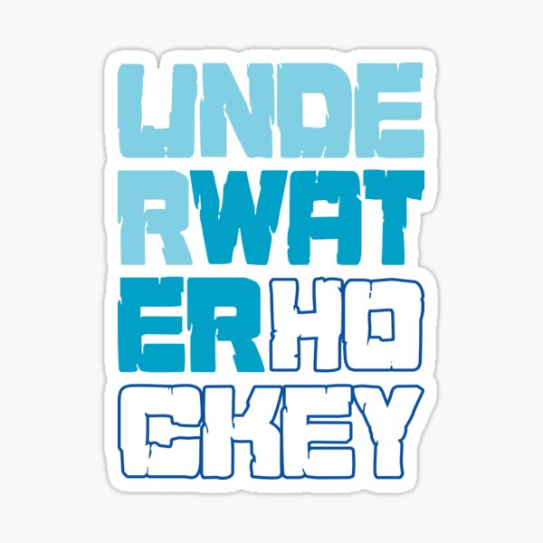Underwater Hockey Words Sticker