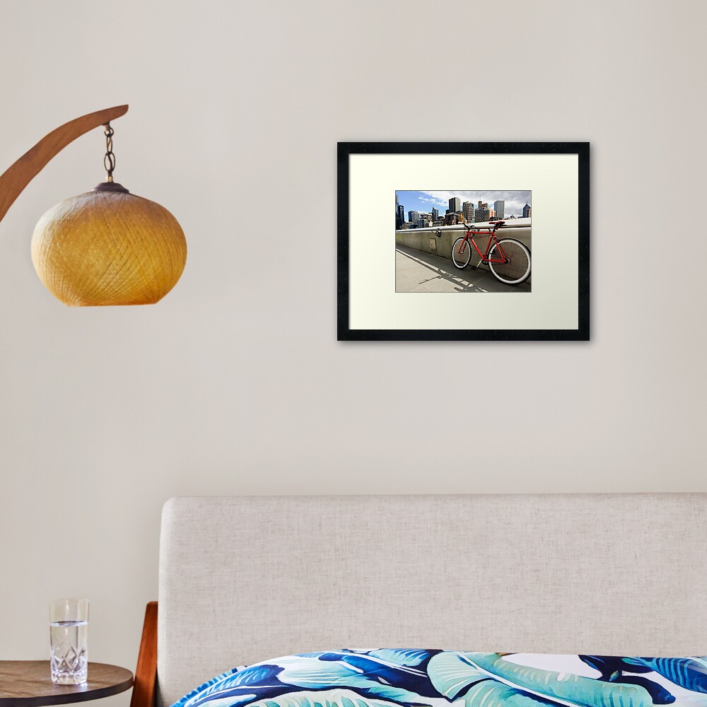 Bicycle Commute -Southbank Melbourne Australia Framed Art Print