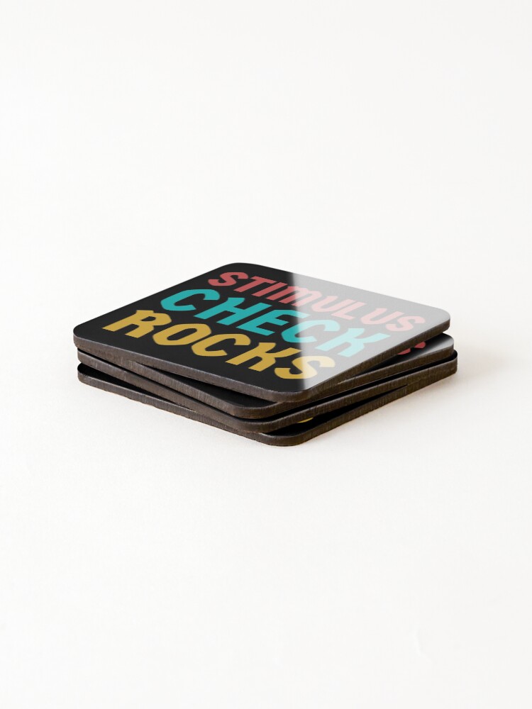 Thumbnail 4 of 5, Coasters (Set of 4), Stimulus Check Rocks designed and sold by Jamiecsmith1986.