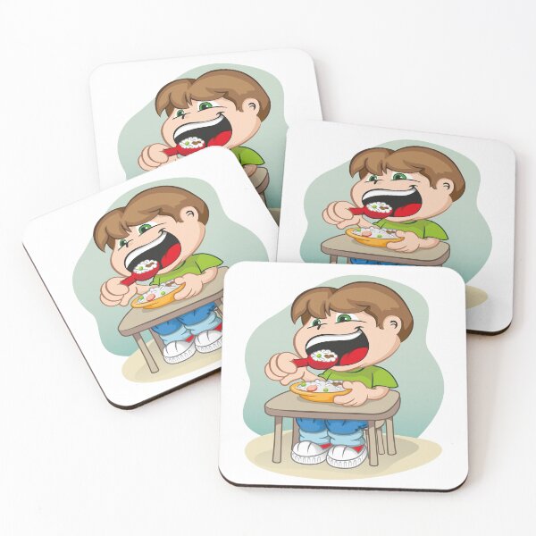 Item preview, Illustration depicting a child sitting at the table feeding. Ideal for health and institutional information designed and sold by LucianoCosmo.
