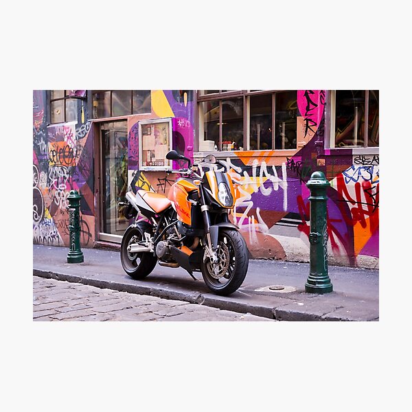 Two wheel urban camo - Melbourne Australia Photographic Print