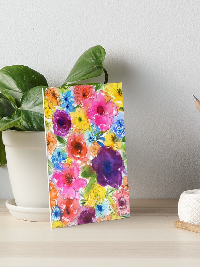 Colorful Paper Flower Collage | Art Board Print