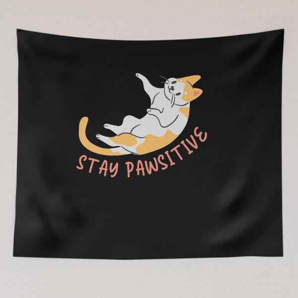 Item preview, stay pawsitive - adorable cat playing designed and sold by Atleta-Cali.