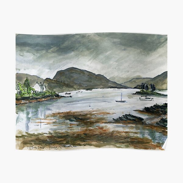 rainy day in Plockton Poster