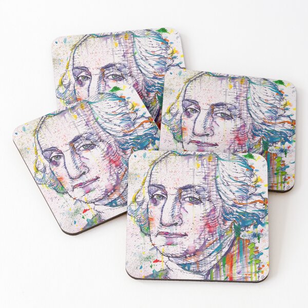 Item preview, GEORGE WASHINGTON watercolor and ink portrait designed and sold by lautir.