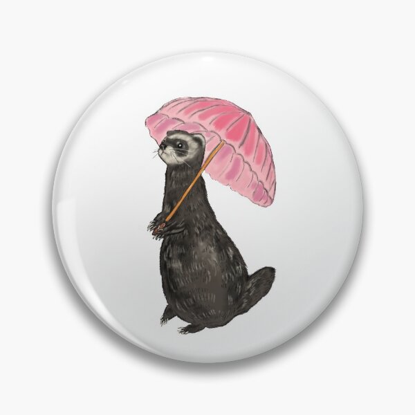 Item preview, Polecat with Pink Umbrella  designed and sold by MANUMONY.