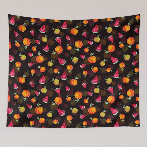 Item preview, Watermelon  Slices and peach fruit Pattern  designed and sold by RekhaArtGalaxy.