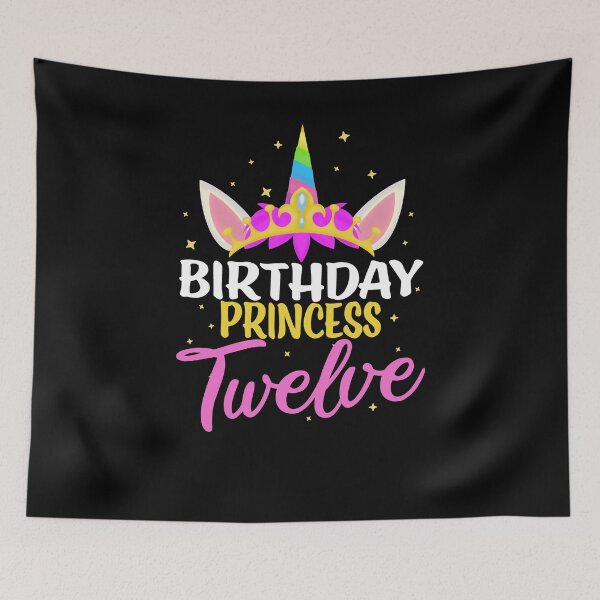 Item preview, 12 Years Old Birthday Princess Girl Unicorn Diadem Birthday designed and sold by RJ-Art.