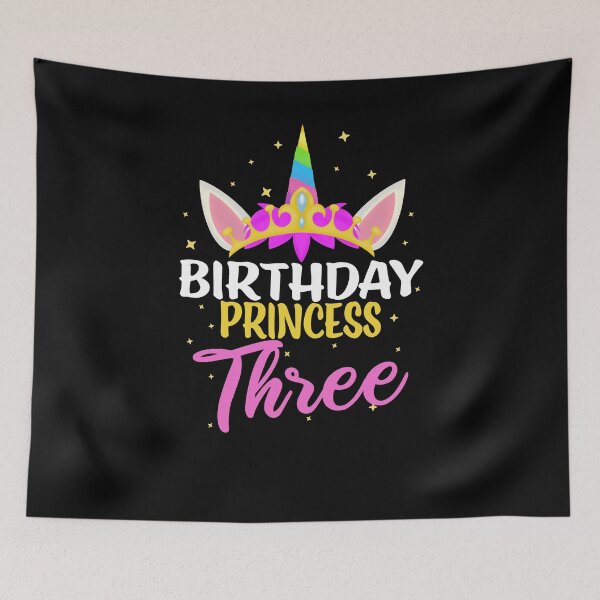 Item preview, 3 Years Old Birthday Princess Girl Unicorn Diadem Birthday designed and sold by RJ-Art.