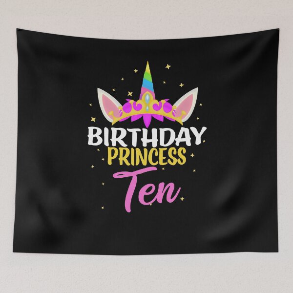 Item preview, 10 Years Old Birthday Princess Girl Unicorn Diadem Birthday designed and sold by RJ-Art.