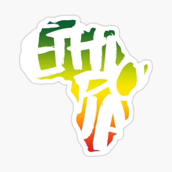 Ethiopia in Africa - White Sticker