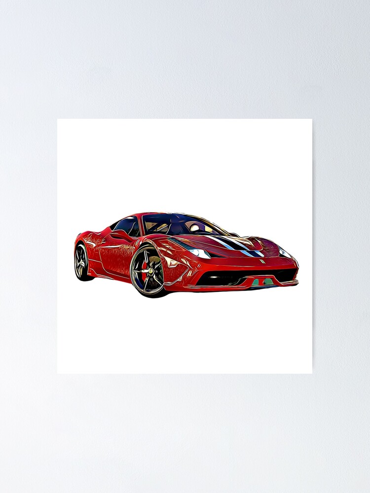 "488 Pista Cartoon" Poster by AutoPrints Redbubble