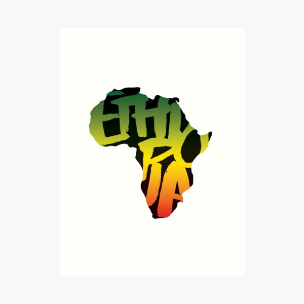Ethiopia in Africa - Black Art Print