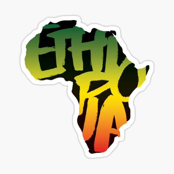 Ethiopia in Africa - Black Sticker