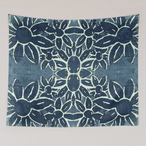 Item preview, Blue floral pattern designed and sold by EC-CM.