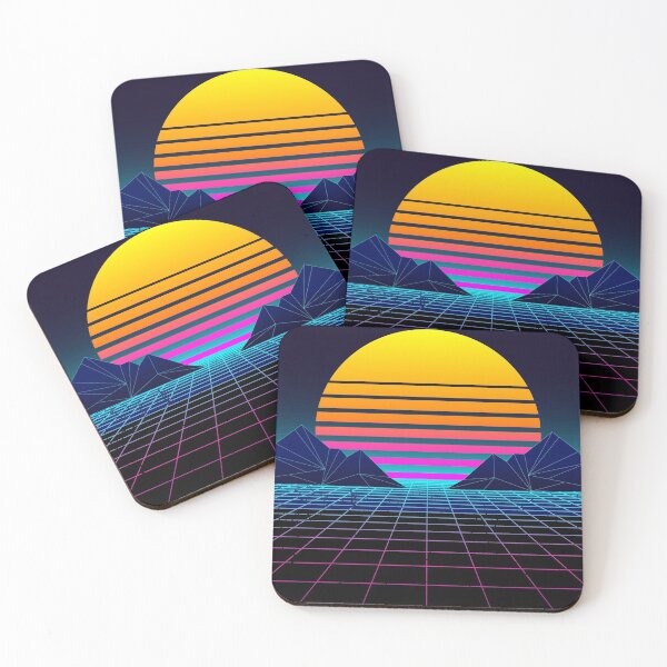 Item preview, Futuristic Neon Sunset Retrowave designed and sold by MaiZephyr.