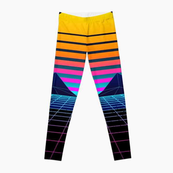 Futuristic Neon Sunset Retrowave Leggings