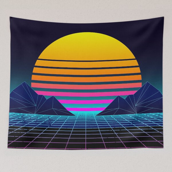 Item preview, Futuristic Neon Sunset Retrowave designed and sold by MaiZephyr.