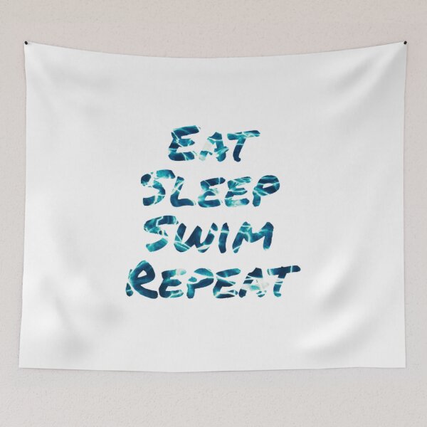 Item preview, Eat sleep swim repeat, funny swimmer shirt. designed and sold by Theleochick.
