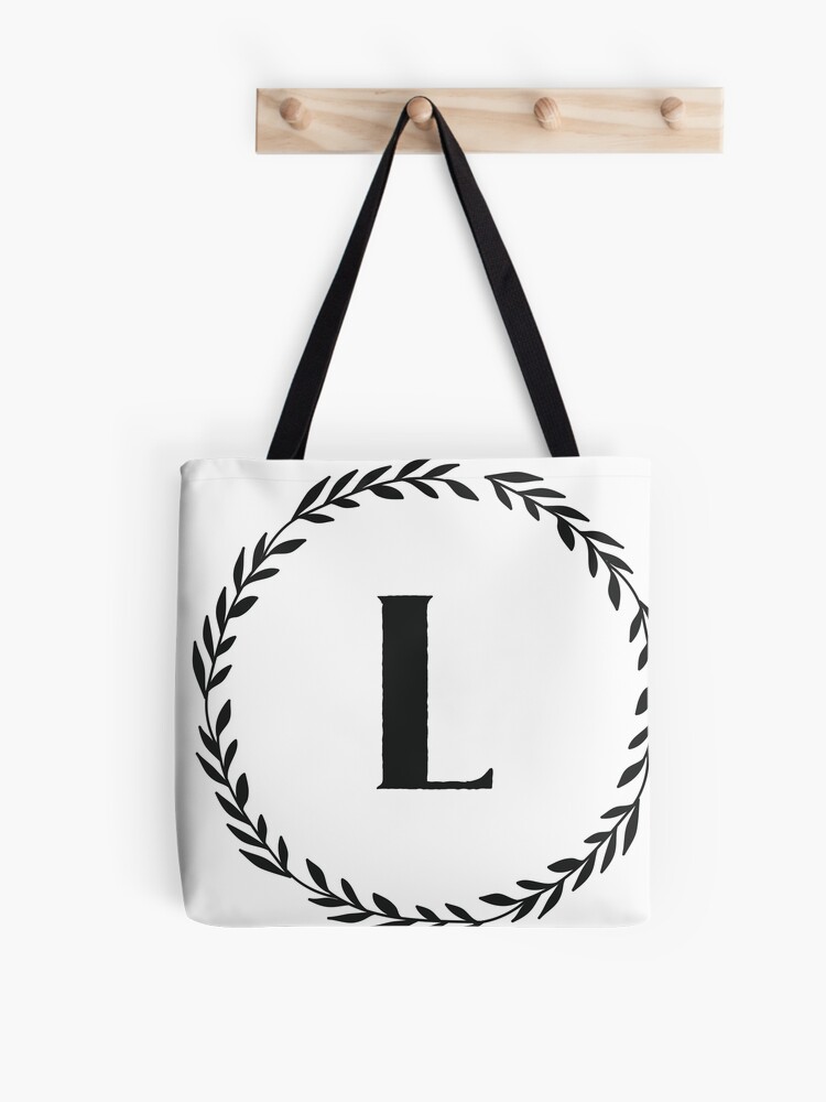 Tote Bag with Wreath Monogram - Personalized Brides