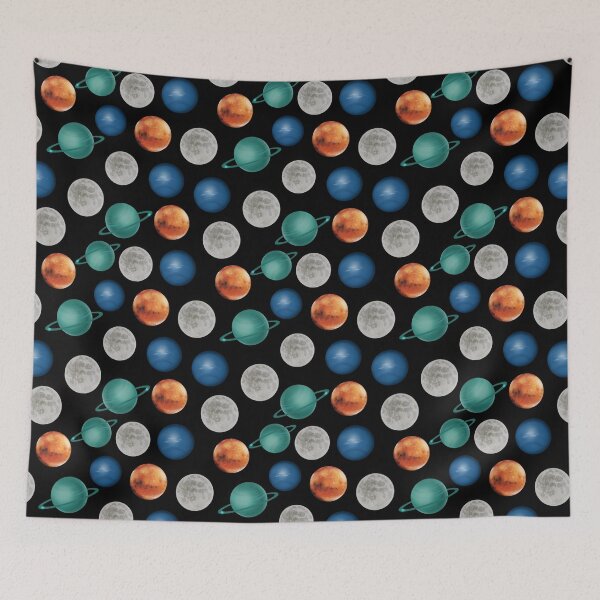 Item preview, Lots of planets seamless 3d digital pattern  designed and sold by Bonheurem.