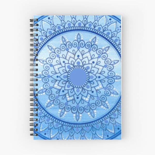 Item preview, Hand Drawn Pretty Vibrant  Blue Watercolour Mandala Flower designed and sold by Zedart.
