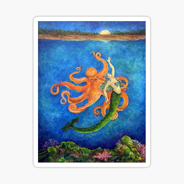 Moon Dance (Mermaid & Octopus) Sticker