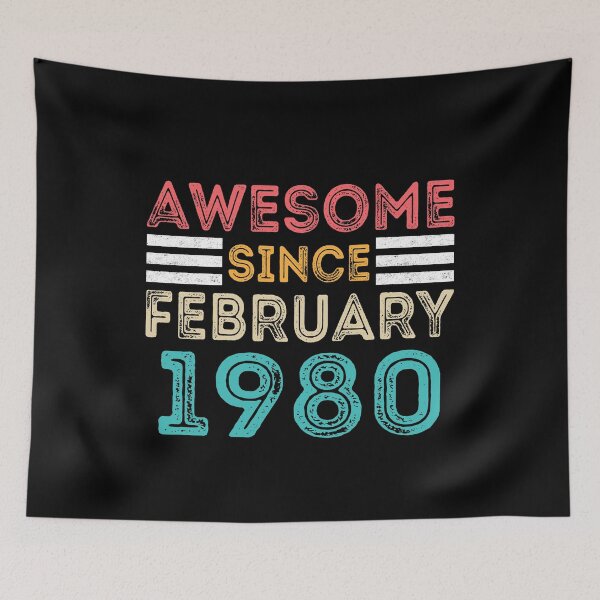Item preview, Retro Vintage Birthday Gift - Awesome Since February 1980 designed and sold by meedTee.