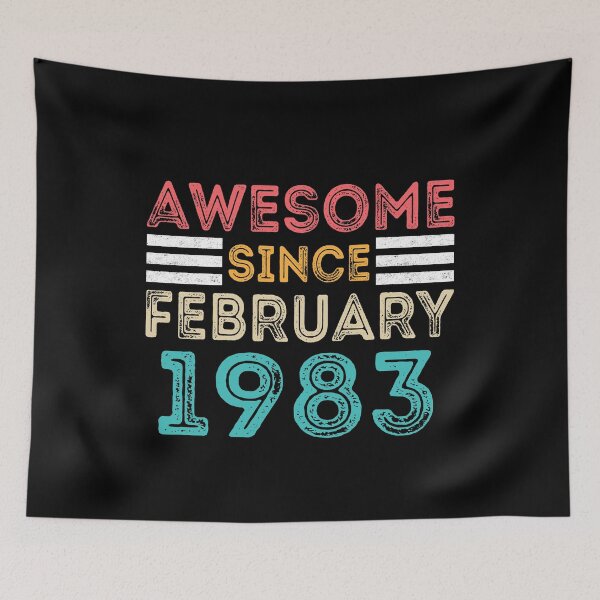 Item preview, Retro Vintage Birthday Gift - Awesome Since February 1983 designed and sold by meedTee.