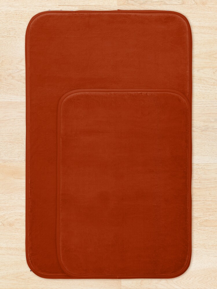 "Solid color rust brown" Bath Mat by barabolka Redbubble